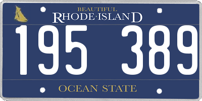 RI license plate 195389