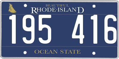 RI license plate 195416