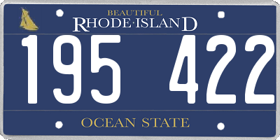 RI license plate 195422