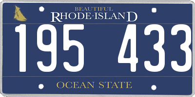RI license plate 195433