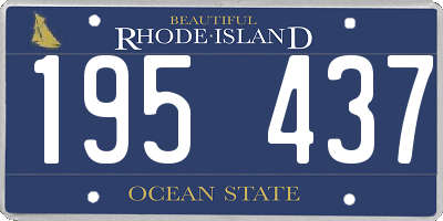 RI license plate 195437