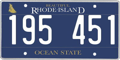 RI license plate 195451
