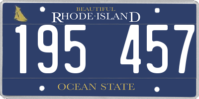 RI license plate 195457