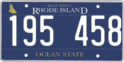 RI license plate 195458