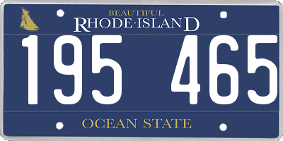 RI license plate 195465