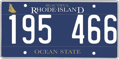RI license plate 195466