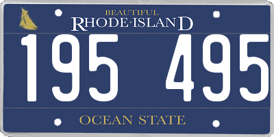 RI license plate 195495