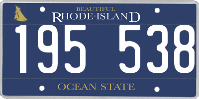 RI license plate 195538