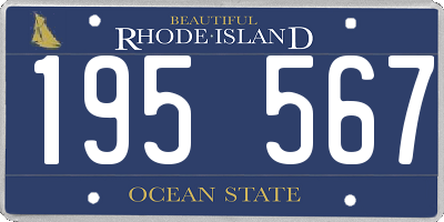 RI license plate 195567