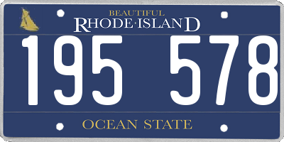 RI license plate 195578