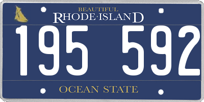 RI license plate 195592