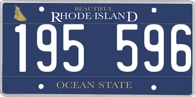 RI license plate 195596