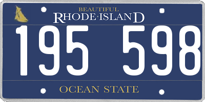 RI license plate 195598