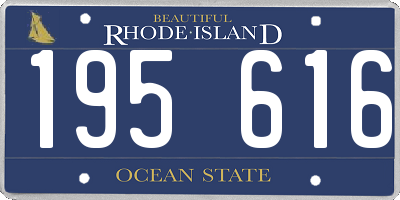 RI license plate 195616