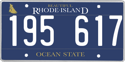RI license plate 195617