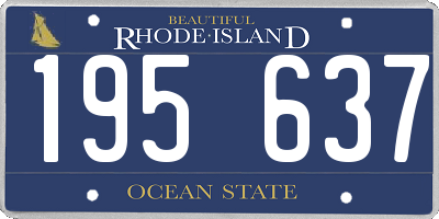 RI license plate 195637