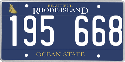 RI license plate 195668