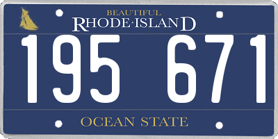 RI license plate 195671