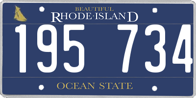 RI license plate 195734
