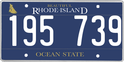 RI license plate 195739