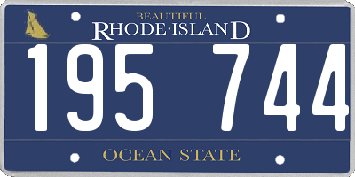 RI license plate 195744