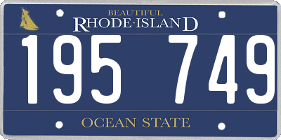 RI license plate 195749