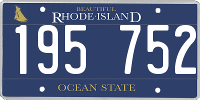 RI license plate 195752