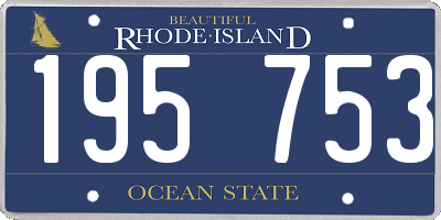 RI license plate 195753