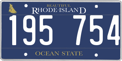 RI license plate 195754