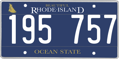 RI license plate 195757