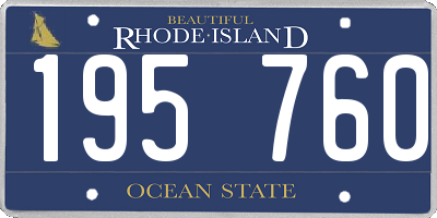 RI license plate 195760