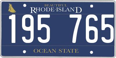 RI license plate 195765