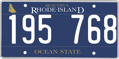 RI license plate 195768