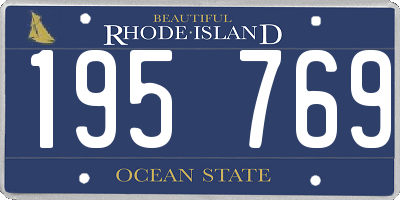 RI license plate 195769