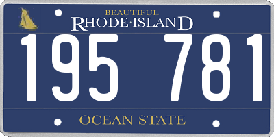 RI license plate 195781