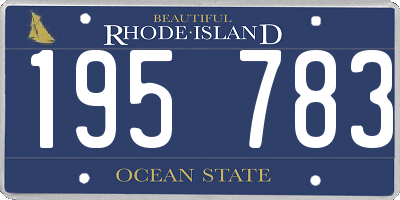 RI license plate 195783