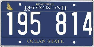 RI license plate 195814