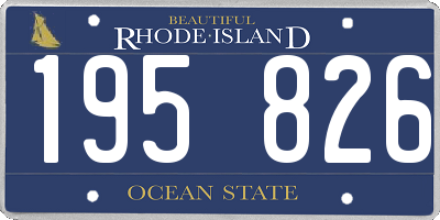 RI license plate 195826