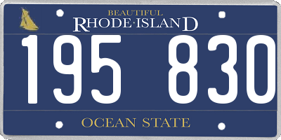 RI license plate 195830
