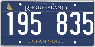 RI license plate 195835