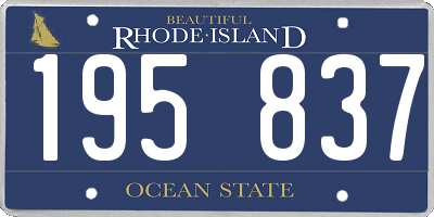 RI license plate 195837