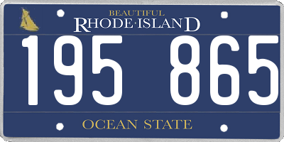 RI license plate 195865