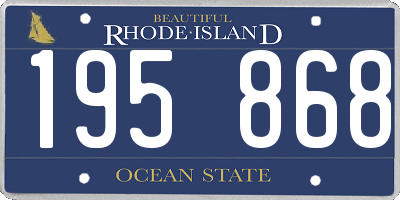 RI license plate 195868