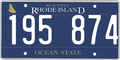 RI license plate 195874