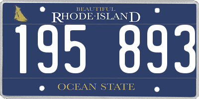 RI license plate 195893