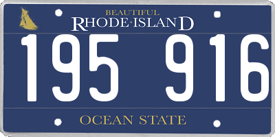 RI license plate 195916