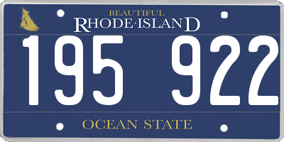 RI license plate 195922