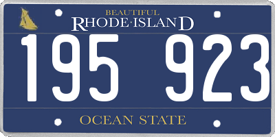 RI license plate 195923