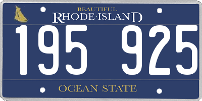 RI license plate 195925