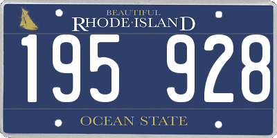 RI license plate 195928